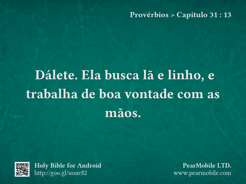 Provérbios, Capítulo 31:13